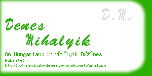 denes mihalyik business card